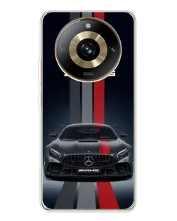 Чехол для Realme 11 Pro 5G с картинкой «Mercedes — белый карбон»