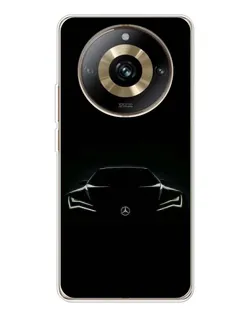 Чехол для Realme 11 Pro 5G с картинкой «Mercedes — силуэт авто» Чехол для Realme 11 Pro 5G с картинкой «Mercedes — силуэт авто»