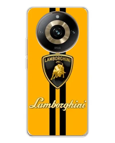 Чехол для Realme 11 Pro 5G с картинкой «Lamborghini Stripe желтый»