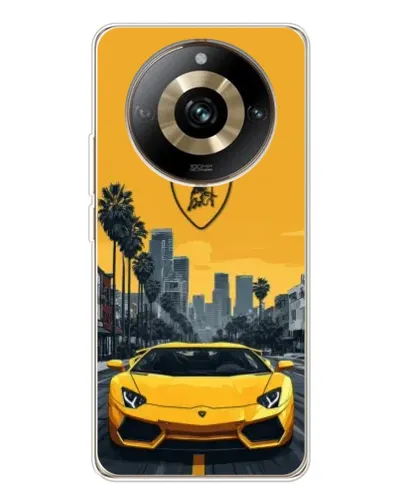 Чехол для Realme 11 Pro 5G с картинкой «Желтый Lamborghini город»