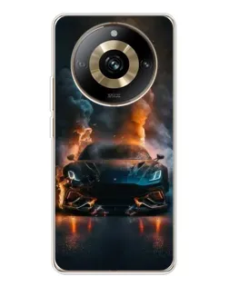 Чехол для Realme 11 Pro 5G с картинкой «Lamborghini дымная эстетика»