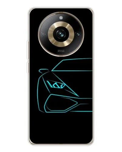 Чехол для Realme 11 Pro 5G с картинкой «Голубой силуэт Lamborghini»