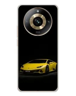 Чехол для Realme 11 Pro 5G с картинкой «Lamborghini желтый акцент»