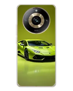Чехол для Realme 11 Pro 5G с картинкой «Салатовый Lamborghini Huracan»