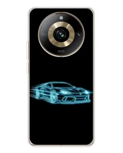 Чехол для Realme 11 Pro 5G с картинкой «Неоновый контур Lamborghini»
