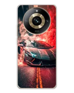 Чехол для Realme 11 Pro 5G с картинкой «Lamborghini красный дым»