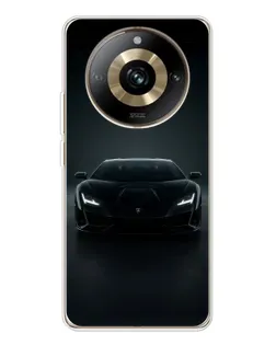 Чехол для Realme 11 Pro 5G с картинкой «Черный Lamborghini Aventador»