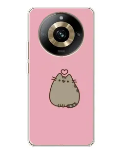 Чехол для Realme 11 Pro 5G с картинкой «Pusheen сердце»