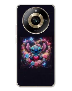 Чехол для Realme 11 Pro 5G с картинкой «Stitch в цветах» Чехол для Realme 11 Pro 5G с картинкой «Stitch в цветах»