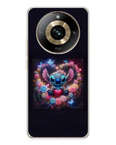 Чехол для Realme 11 Pro 5G с картинкой «Stitch в цветах»
