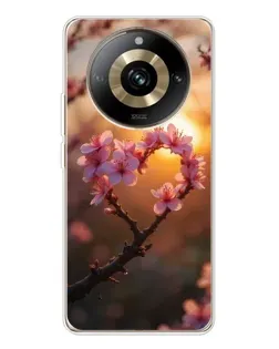 Чехол для Realme 11 Pro 5G с картинкой «Розовый цвет сердце на фоне заката» Чехол для Realme 11 Pro 5G с картинкой «Розовый цвет сердце на фоне заката»
