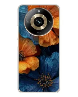 Чехол для Realme 11 Pro 5G с картинкой «Яркая сине-оранжевая флора» Чехол для Realme 11 Pro 5G с картинкой «Яркая сине-оранжевая флора»