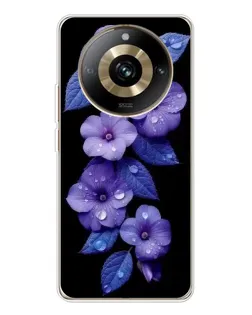 Чехол для Realme 11 Pro 5G с картинкой «Фиолетовые цветы с росою»