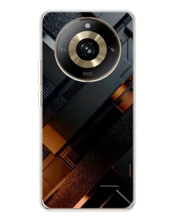 Чехол для Realme 11 Pro 5G с картинкой «Черные геометрические блоки» Чехол для Realme 11 Pro 5G с картинкой «Черные геометрические блоки»