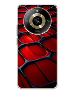 Чехол для Realme 11 Pro 5G с картинкой «Красная глянцевая сетка» Чехол для Realme 11 Pro 5G с картинкой «Красная глянцевая сетка»