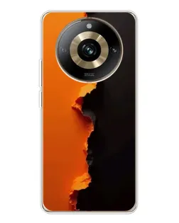 Чехол для Realme 11 Pro 5G с картинкой «Оранжевый разлом» Чехол для Realme 11 Pro 5G с картинкой «Оранжевый разлом»