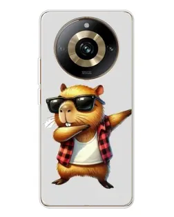 Чехол для Realme 11 Pro 5G с картинкой «Капибара рэпер даб» Чехол для Realme 11 Pro 5G с картинкой «Капибара рэпер даб»