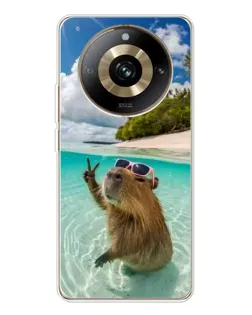 Чехол для Realme 11 Pro 5G с картинкой «Капибара на море» Чехол для Realme 11 Pro 5G с картинкой «Капибара на море»