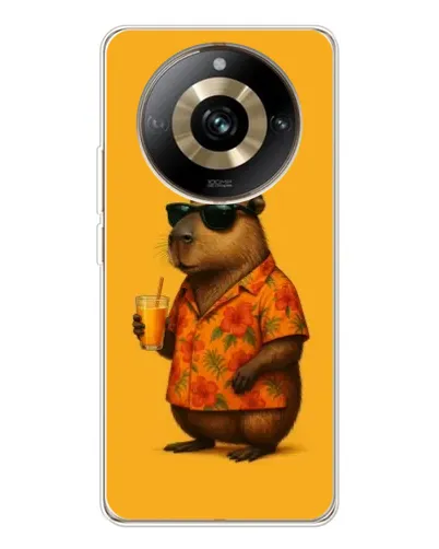 Чехол для Realme 11 Pro 5G с картинкой «Капибара на отдыхе»