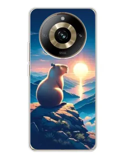 Чехол для Realme 11 Pro 5G с картинкой «Закат солнца с капибарой» Чехол для Realme 11 Pro 5G с картинкой «Закат солнца с капибарой»