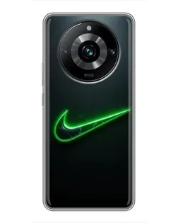 Чехол для Realme 11 Pro Plus с картинкой «Неоновый контур Nike» Чехол для Realme 11 Pro Plus с картинкой «Неоновый контур Nike»