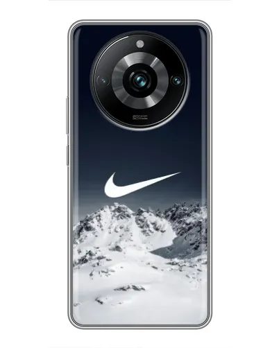 Чехол для Realme 11 Pro Plus с картинкой «Nike — зимние горы» Чехол для Realme 11 Pro Plus с картинкой «Nike — зимние горы»