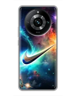 Чехол для Realme 11 Pro Plus с картинкой «Космический Nike Swoosh»