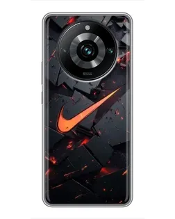 Чехол для Realme 11 Pro Plus с картинкой «Nike — эффект разломов»
