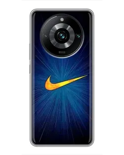 Чехол для Realme 11 Pro Plus с картинкой «Синий пульс Nike» Чехол для Realme 11 Pro Plus с картинкой «Синий пульс Nike»