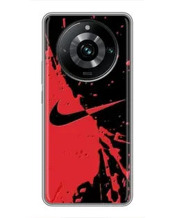 Чехол для Realme 11 Pro Plus с картинкой «Красные брызги Nike» Чехол для Realme 11 Pro Plus с картинкой «Красные брызги Nike»