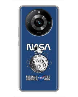 Чехол для Realme 11 Pro Plus с картинкой «NASA — лунная миссия»