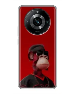 Чехол для Realme 11 Pro Plus с картинкой «Bored Ape в красном» Чехол для Realme 11 Pro Plus с картинкой «Bored Ape в красном»