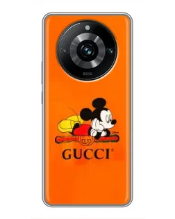 Чехол для Realme 11 Pro Plus с картинкой «Микки Маус Gucci — оранж» Чехол для Realme 11 Pro Plus с картинкой «Микки Маус Gucci — оранж»