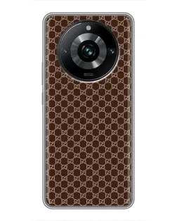 Чехол для Realme 11 Pro Plus с картинкой «Gucci — шоколадная сетка» Чехол для Realme 11 Pro Plus с картинкой «Gucci — шоколадная сетка»