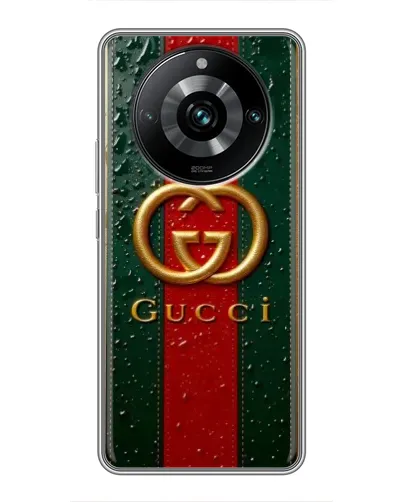 Чехол для Realme 11 Pro Plus с картинкой «Gucci — фирменная полоса и золото» Чехол для Realme 11 Pro Plus с картинкой «Gucci — фирменная полоса и золото»