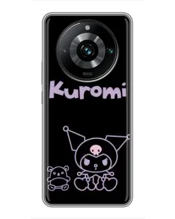 Чохол для Realme 11 Pro Plus з картинкою «Kuromi — чорний мінімалізм»