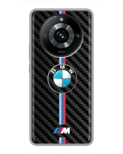 Чохол для Realme 11 Pro Plus з картинкою «Емблема BMW та карбон»