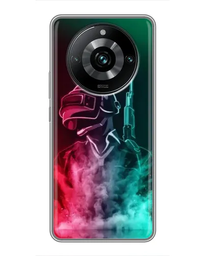 Чехол для Realme 11 Pro Plus с картинкой «PUBG — огненный воин» Чехол для Realme 11 Pro Plus с картинкой «PUBG — огненный воин»