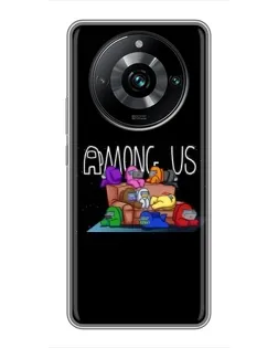Чехол для Realme 11 Pro Plus с картинкой «Логотип Among Us» Чехол для Realme 11 Pro Plus с картинкой «Логотип Among Us»