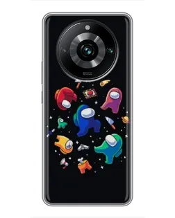 Чехол для Realme 11 Pro Plus с картинкой «Among Us космос»