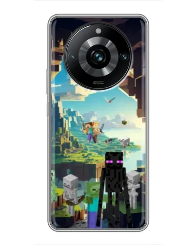 Чехол для Realme 11 Pro Plus с картинкой «Эндермен в лесу»