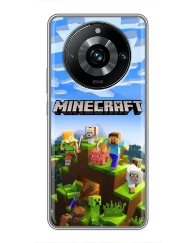 Чехол для Realme 11 Pro Plus с картинкой «Minecraft классический мир»