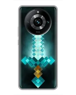 Чехол для Realme 11 Pro Plus с картинкой «Алмазный меч неон»