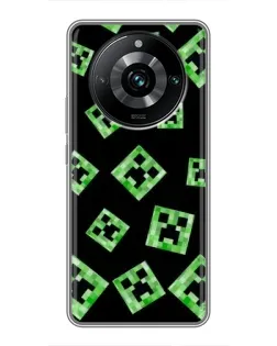 Чехол для Realme 11 Pro Plus с картинкой «Паттерн с криперами»