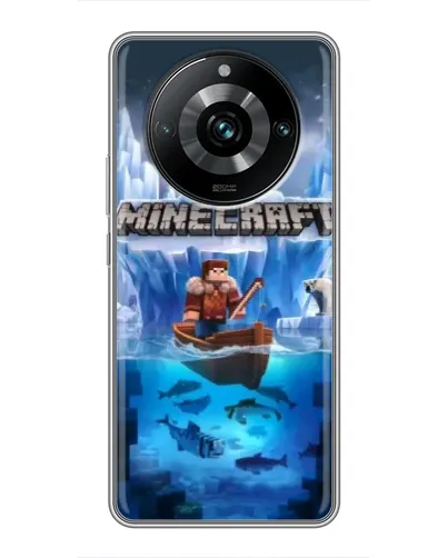 Чехол для Realme 11 Pro Plus с картинкой «Minecraft ледяной мир»