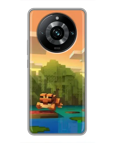 Чехол для Realme 11 Pro Plus с картинкой «Майнкрафт закат солнца»