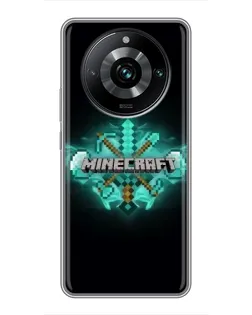Чехол для Realme 11 Pro Plus с картинкой «Minecraft Diamond лого»