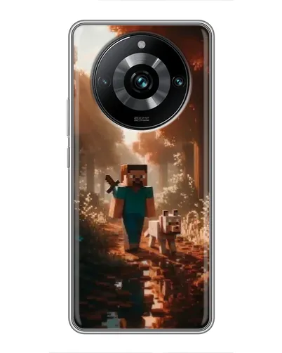 Чехол для Realme 11 Pro Plus с картинкой «Стив в лесу»