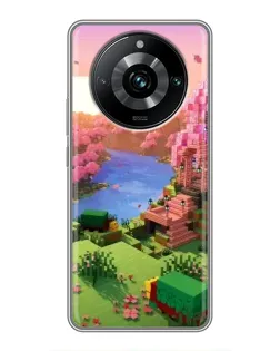 Чехол для Realme 11 Pro Plus с картинкой «Розовое дерево Minecraft»