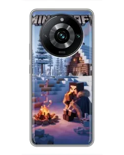 Чехол для Realme 11 Pro Plus с картинкой «Зимний Minecraft»